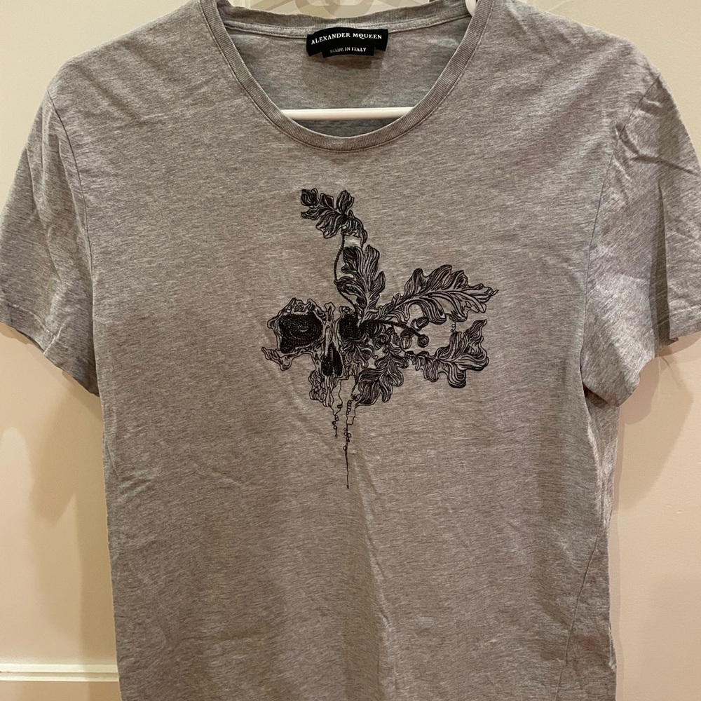Alexander McQueen Grey Graphic T-Shirt